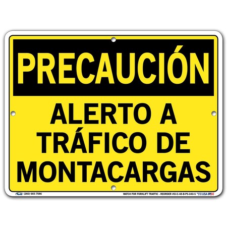 Vestil Polystyrene Sign, 9-1/2" Height, 12-1/2" Width, Polystyrene, Rectangle, Spanish SI-C-48-B-PS-040-S